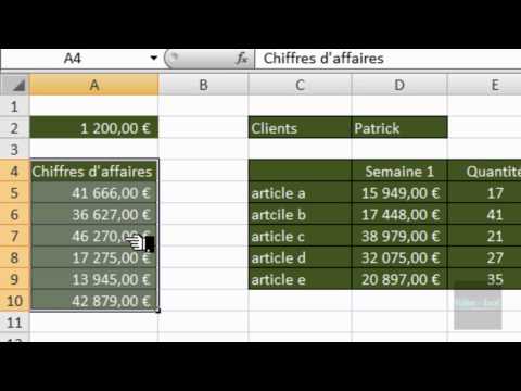 comment modifier zone nom excel