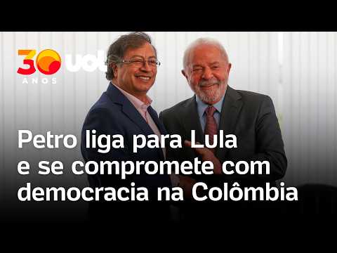 Petro liga para Lula e se compromete com ‘transição pacífica e democrática’ na Colômbia