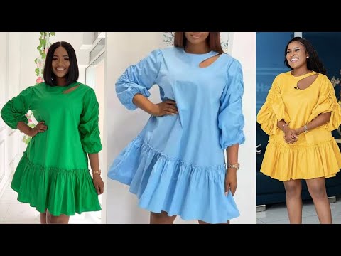 How to Cut and Sew Ruffle Shift Dress with Stylish...
