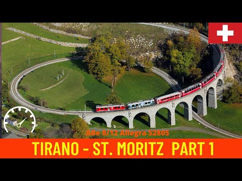 Cab ride Tirano - St. Moritz ( Bernina Raiway) 4K (July 2022)  Part 1