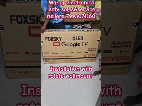 Foxsky 50 inch Qled tv unboxing &installation with rotate wallmount#trending #viralvideo #ytshort
