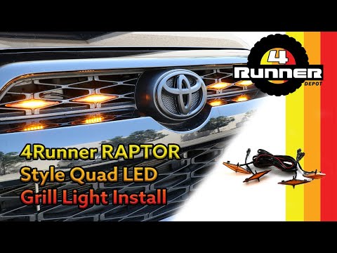 Toyota 4Runner DRL Wire + Snap On 4pcs Wide Raptor LED Grill Lights