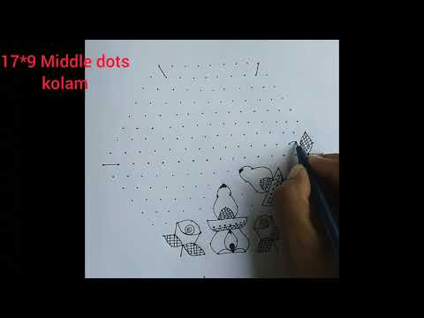 17*9 middle dots ragoli designs // in iniya & manju kolam channel