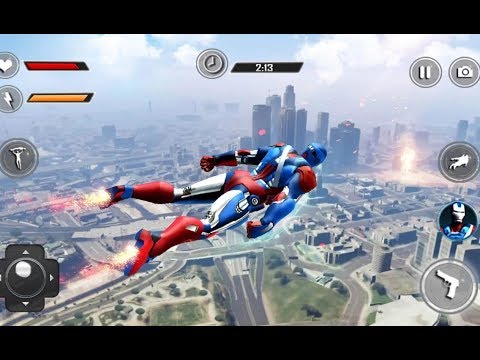 Flying Robot Captain Hero City Survival Mission | Captain Hero City Rescue - Android GamePlay
