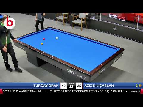 TURGAY ORAK & AZİZ KILIÇASLAN Bilardo Maçı - 2022 1.LİG PLAY-OFF-FİNAL 1/8