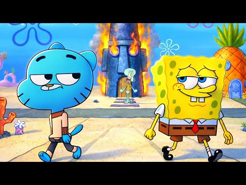 Gumball x SpongeBob Ultimate Crossover (Sora 2) Part 2