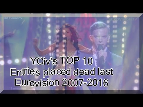 YCiv's TOP 10 - Entries placing dead last each year - Eurovision 2007-2016