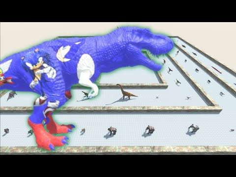 SONIC T-REX no desafio do labirinto | ANIMAL REVOLT BATTLE SIMULATOR