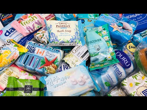 100 + Blue Pearls 💙 ASMR Huge Soap Haul - Opening Unboxing Unwrapping Unpacking International Soaps
