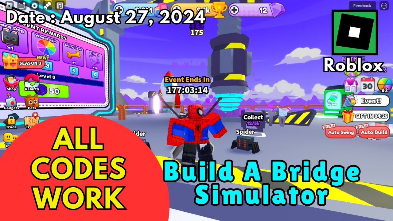 *All Codes Work* Build A Bridge Simulator Roblox, August 27, 2024