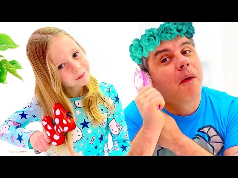 Nastya dan ayah meniru saya tantangan | Kompilasi video untuk anak-anak