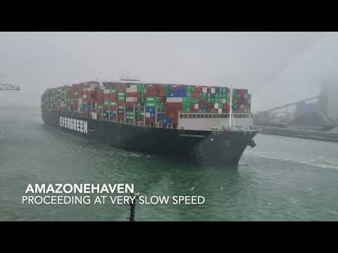 The EVER GOVERN (400m) to Amazonehaven, Port of Rotterdam