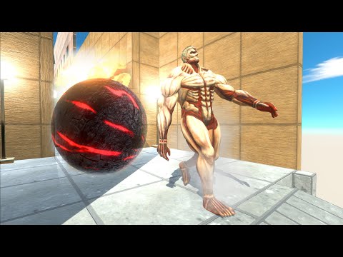 Escape from fiery giants and fall into the traps of molten balls - Animal Revolt Battle Simulator