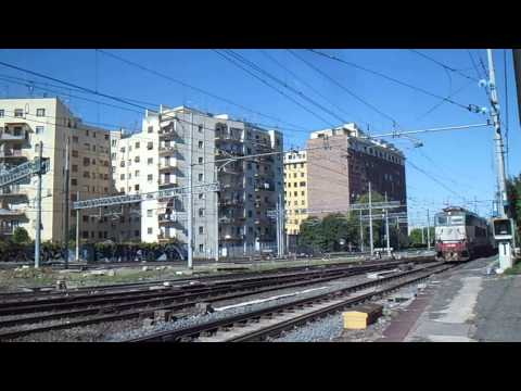 E656.058 sul Treno Pellegrini EXP 14031 Lourdes - Roma Ostiense, in arrivo a Roma Ostiense