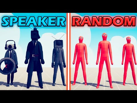 MEGA SPEAKERMAN TEAM vs MEGA RANDOM TEAM - Totally Accurate Battle Simulator | TABS