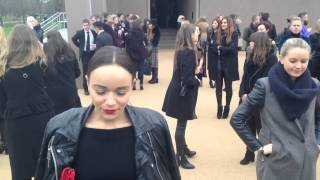 Actress Ashley Madekwe (Revenge) at the Burberry Show Fashion Week London 17/02/2014