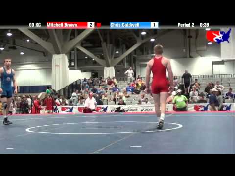 Mitchell Brown vs. Chris Caldwell at 2013 Junior Nationals - FILA - GR