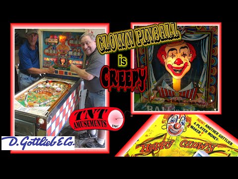 #1720 Gottlieb HAPPY CLOWN with frightening CLOWN animation in the head! An oddity! - TNT Amusements