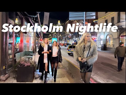 Nightlife in Stockholm City (Stureplan) Sweden 4K - Walking Tour