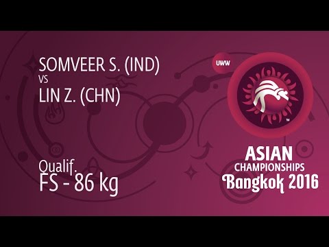 Qual. FS - 86 kg: S. SOMVEER (IND) df. Z. LIN (CHN), 11-7