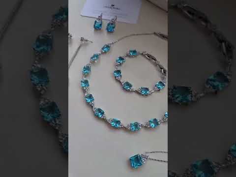 Коллекция Swarovski Sparkling Aqua серьги колье кулон браслет оригинал