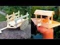 Amazing Popsicle Stick Crafts Handmade Boat And Bullock Cart Easy DIY Miniature Project