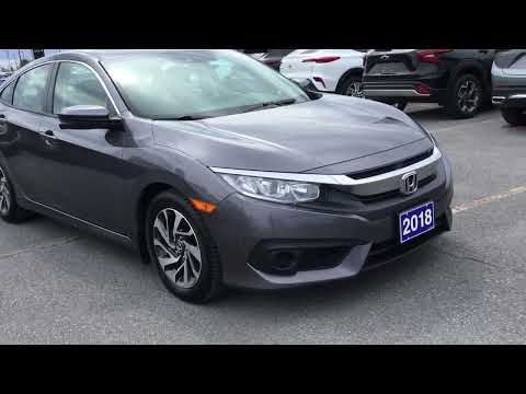 2018 Honda Civic Sedan EX CVT in Gray for sale at Seaway Chevrolet Buick GMC Ltd in Cornwall, ON
