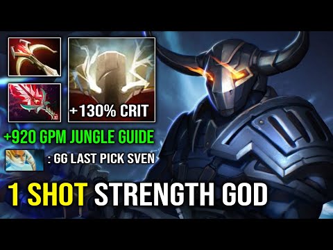 WTF 1 SHOT SUPERMAN +130% Crit Rate Brutal Cleave Pro Sven with Insane Jungle 920 GPM Dota 2