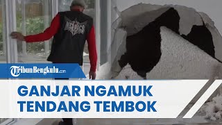 Ganjar Pranowo Ngamuk karena Kualitas Bangunan SMAN Tawangmangu Buruk, Tendang Tembok Langsung Jebol