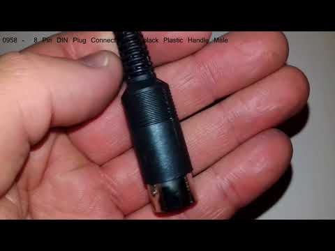 0958    8 Pin DIN Plug Connector with black Plastic Handle Male