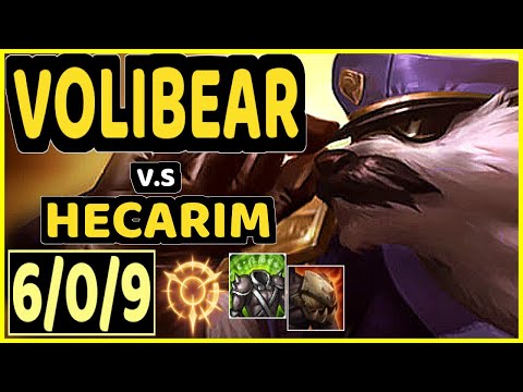 JUNJIA (VOLIBEAR) vs HECARIM - 6/0/9 KDA JUNGLE CHALLENGER GAMEPLAY - KR