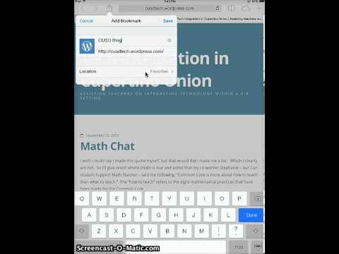 Creating a Bookmark on your iPad