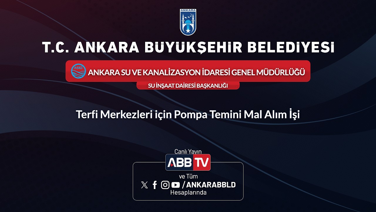 ASKİ - Su İnşaat Dairesi Başkanlığın Terfi Merkezi İçin Pompa Temini Mal Alım İşi