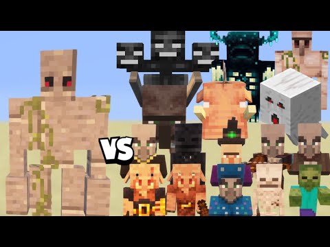 Minecraft ALL MOBS vs SMOOTH STONE GOLEM – Unbreakable Tank Battle!