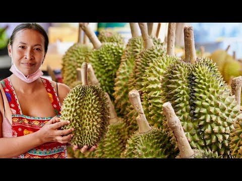 DURIAN HEAVEN! Amazing Durian Cutting Skills - Thailand Street Food