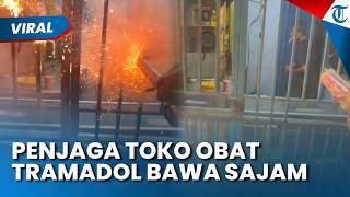 SERANGAN PETASAN KE TOKO OBAT TRAMADOL Dapat Perlawanan! Penjaga Toko Bawa Sajam, Kejar Pelaku