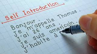 How to write a paragraph " Self Introduction"  in French | Relax music |Write neat and clean letters