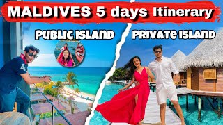 MALDIVES best 5 Days Itinerary | 4N-5D MALDIVES Tour | Budget vs Luxury resorts Water Villa &amp;amp; Public