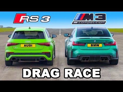 Audi RS3 v BMW M3: DRAG RACE