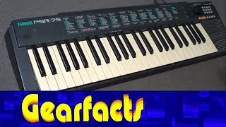 Video thumbnail for Yamaha PSR-75 keyboard, demo and review by Gearfacts