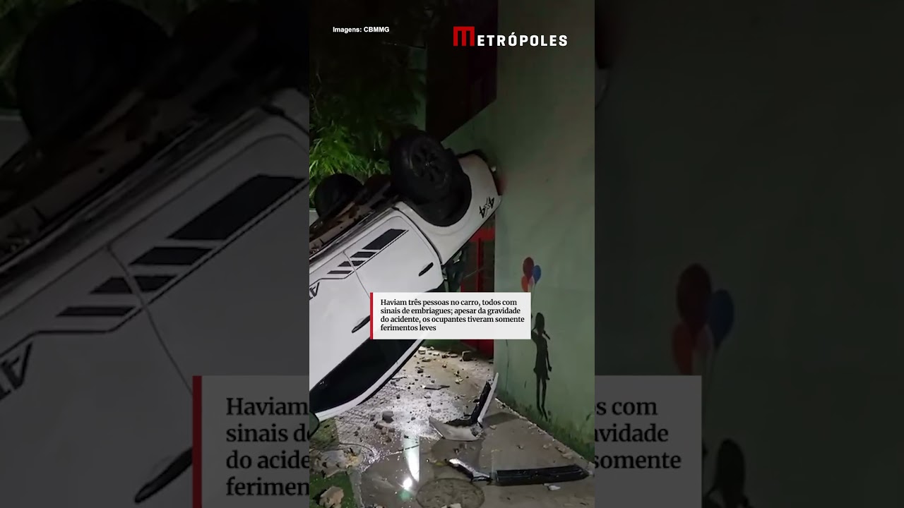 Mulher bêbada é presa após bater o carro e derrubar muro de escola infantil em BH