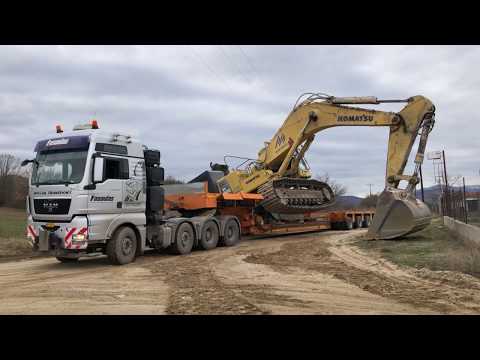 Transporting The Komatsu PC800 Excavator With Man TGX 680 - Fasoulas Heavy Transports