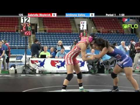 Junior WM 125 - Gabrielle Weyhrich (Nebraska) vs. Ismileyna Valles (California)