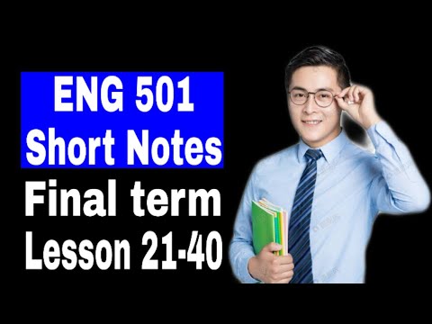 ENG501 Short notes Subjective / Final term / VU Short notes