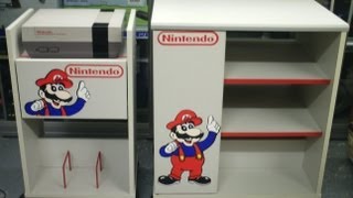 Video Game Display - Retro Nintendo Storage Cabinets - TV Cart and Game Storage Units