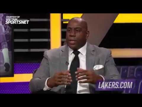 , title : 'Magic Johnson speaks on new adviser role with Lakers'