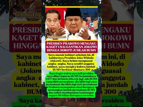 Prabowo mengaku kaget usai gantikan Jokowi #viralshort #politics #prabowo #beritaterkini #berita