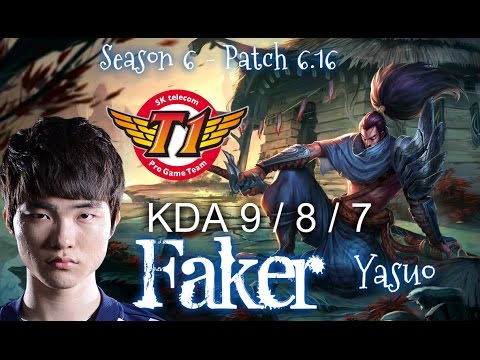 SKT T1 Faker YASUO vs AZIR MID - Patch 6.16 KR Ranked | League of Legends