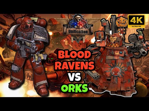 Blood Ravens vs Orks - Stompa Breaks Through – DoW Unification #dawnofwar #dow #rts