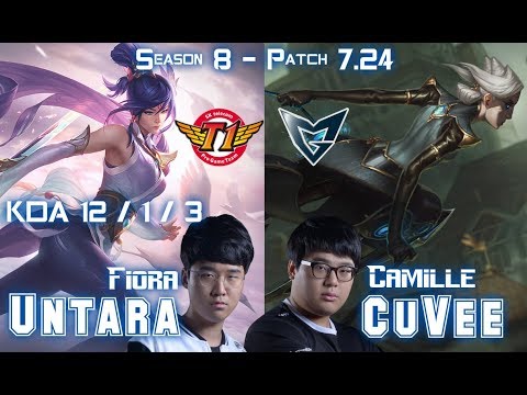 SKT T1 Untara FIORA vs SSG CuVee CAMILLE Top - Patch 7.24 KR Ranked